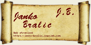 Janko Bralić vizit kartica